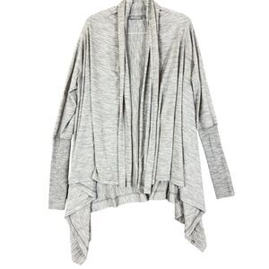 Icebreaker Womens Merino Wool Sydney Wrap Cardigan Open Front Sweater Gray Sz M